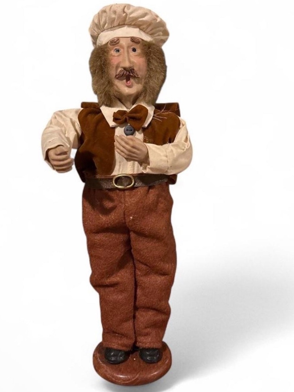 Vintage Christmas Caroler Chef Men Figurine 12”